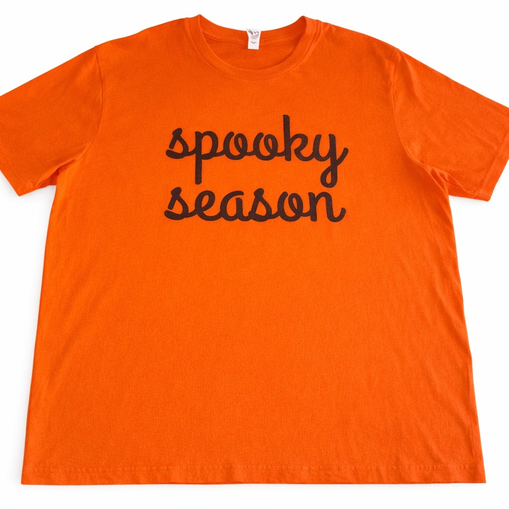 Bella Canvas Women’s Plus Size 2XL Orange “Spooky Season” Graphic Tee Halloween